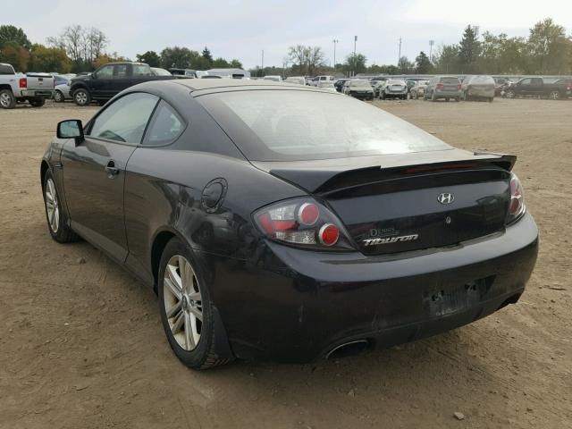 KMHHM66D38U293705 - 2008 HYUNDAI TIBURON GS BLACK photo 3