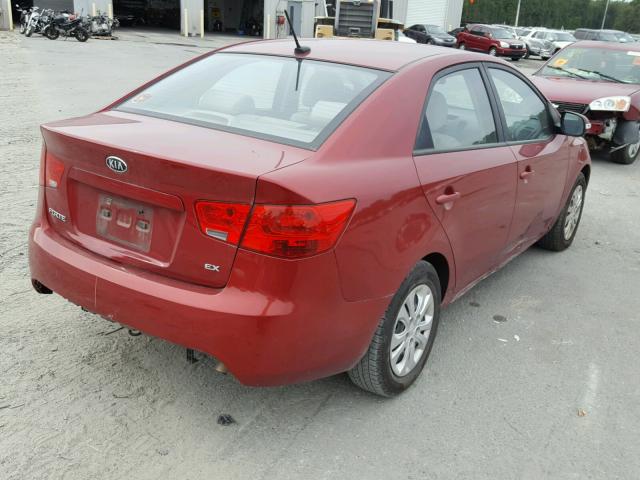 KNAFU4A26A5072957 - 2010 KIA FORTE EX RED photo 4