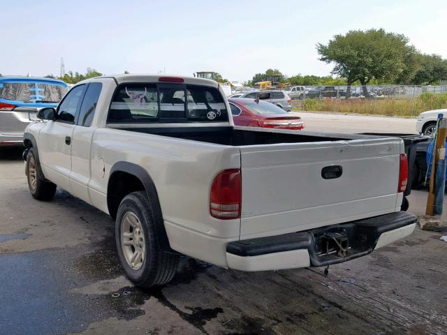 1B7GL22X5WS722797 - 1998 DODGE DAKOTA WHITE photo 3