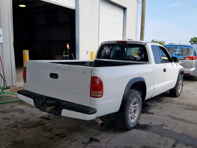 1B7GL22X5WS722797 - 1998 DODGE DAKOTA WHITE photo 4