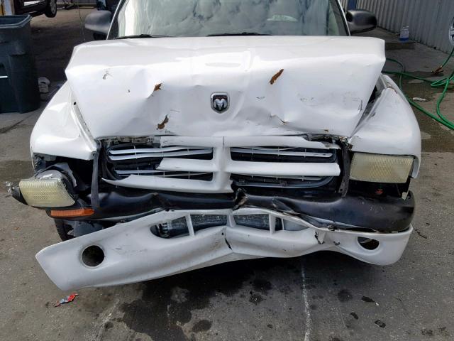 1B7GL22X5WS722797 - 1998 DODGE DAKOTA WHITE photo 7