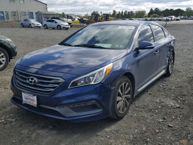 5NPE34AF6FH222982 - 2015 HYUNDAI SONATA SPO BLUE photo 2