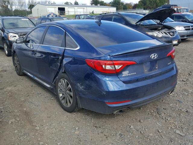 5NPE34AF6FH222982 - 2015 HYUNDAI SONATA SPO BLUE photo 3