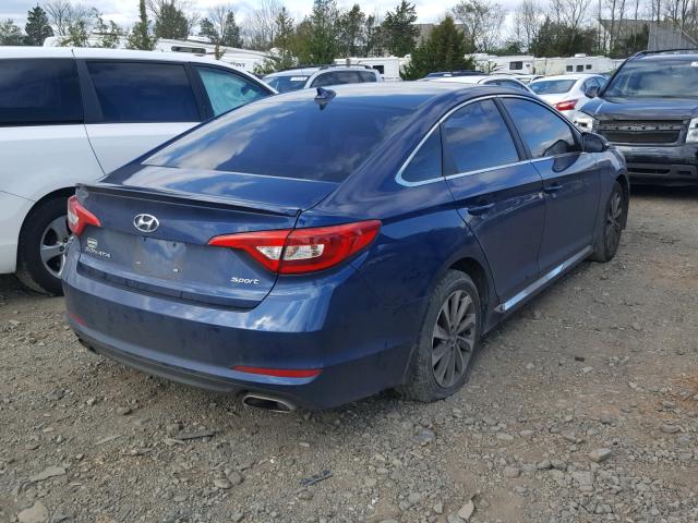 5NPE34AF6FH222982 - 2015 HYUNDAI SONATA SPO BLUE photo 4