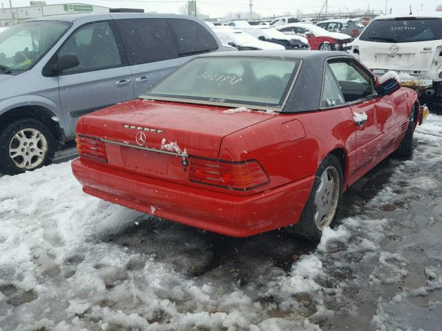 WDBFA67E8PF073151 - 1993 MERCEDES-BENZ 500 SL RED photo 4