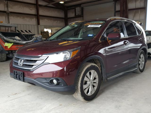 5J6RM3H70EL040609 - 2014 HONDA CR-V EXL MAROON photo 2