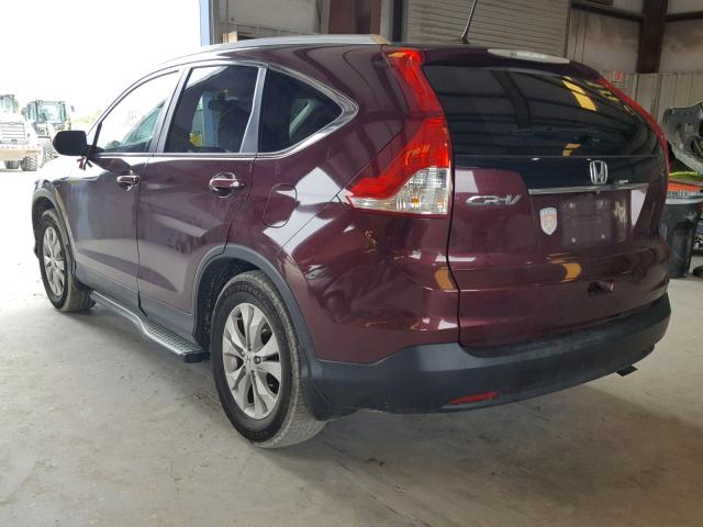 5J6RM3H70EL040609 - 2014 HONDA CR-V EXL MAROON photo 3