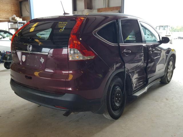 5J6RM3H70EL040609 - 2014 HONDA CR-V EXL MAROON photo 4