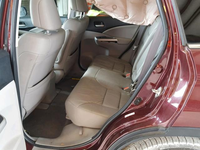 5J6RM3H70EL040609 - 2014 HONDA CR-V EXL MAROON photo 6