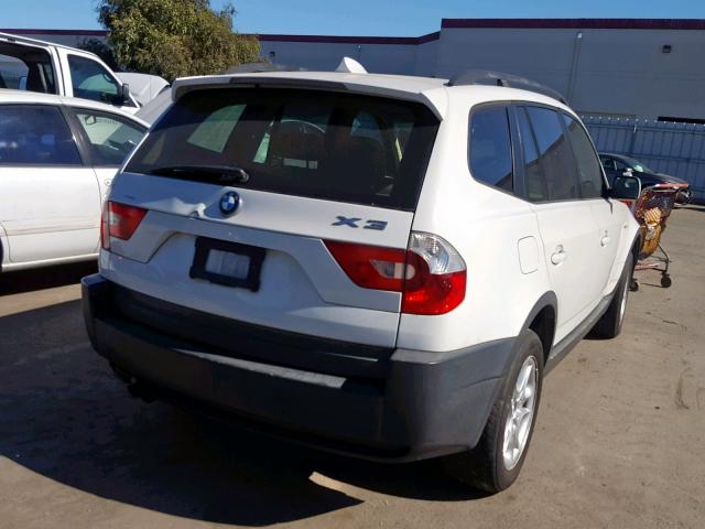 WBXPA73494WB29382 - 2004 BMW X3 2.5I WHITE photo 4