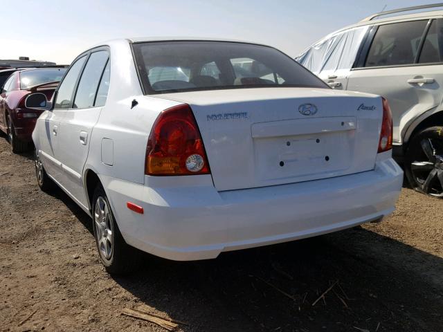 KMHCG45C53U474151 - 2003 HYUNDAI ACCENT GL WHITE photo 3