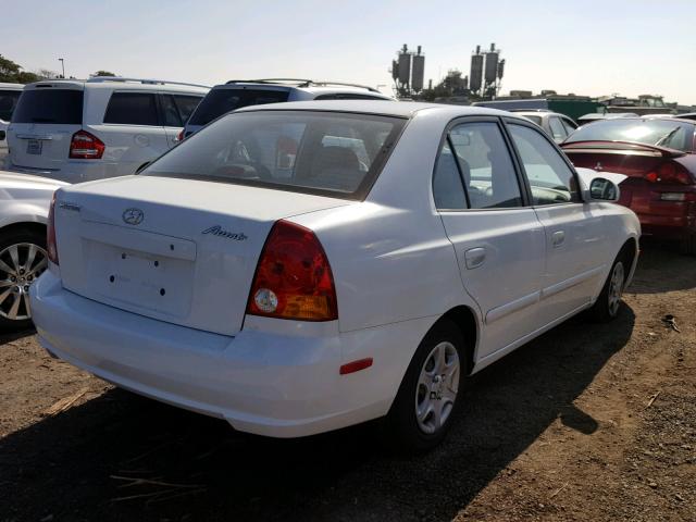 KMHCG45C53U474151 - 2003 HYUNDAI ACCENT GL WHITE photo 4