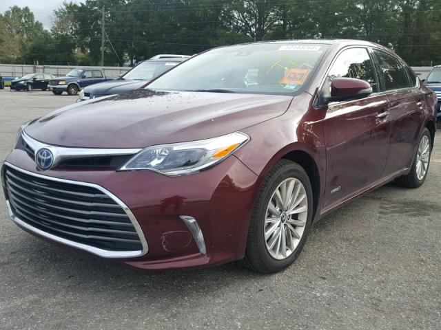 4T1BD1EB4JU063315 - 2018 TOYOTA AVALON HYB MAROON photo 2