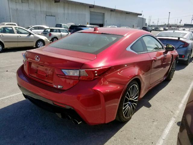 JTHHP5BC6F5002249 - 2015 LEXUS RC-F RED photo 4