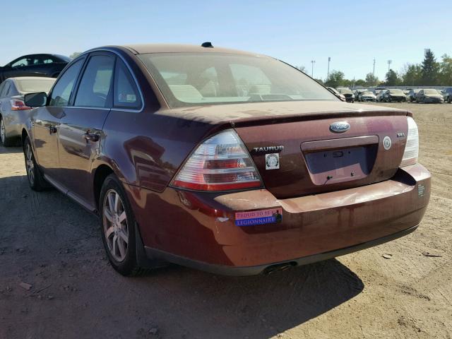 1FAHP24WX8G114041 - 2008 FORD TAURUS SEL MAROON photo 3