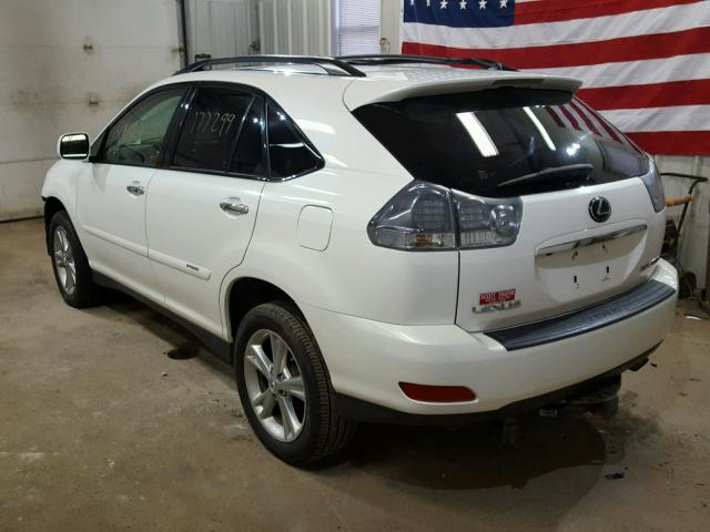 JTJHW31U782851682 - 2008 LEXUS RX 400H WHITE photo 3