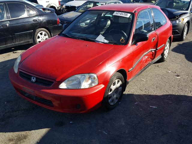 2HGEJ6344YH111311 - 2000 HONDA CIVIC DX RED photo 2