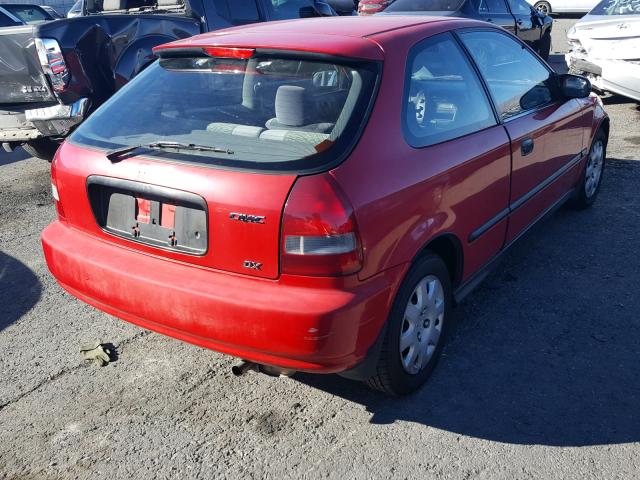 2HGEJ6344YH111311 - 2000 HONDA CIVIC DX RED photo 4