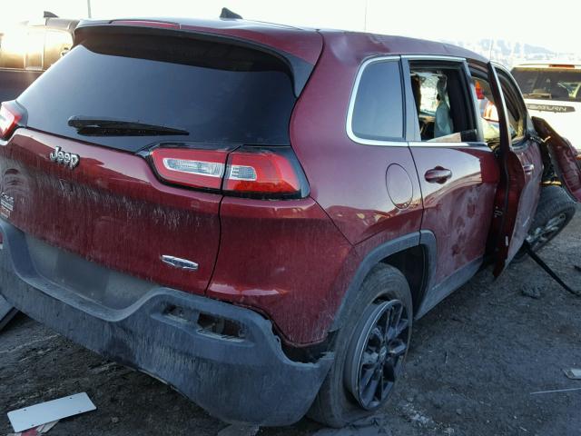 1C4PJMCS2GW240626 - 2016 JEEP CHEROKEE L RED photo 4