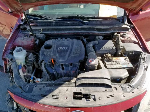 KNAGN4A75B5078098 - 2011 KIA OPTIMA EX RED photo 7