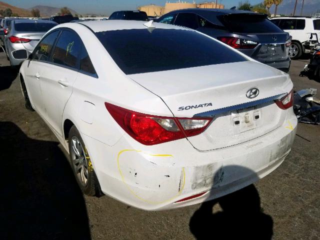 5NPEB4ACXCH498750 - 2012 HYUNDAI SONATA GLS WHITE photo 3