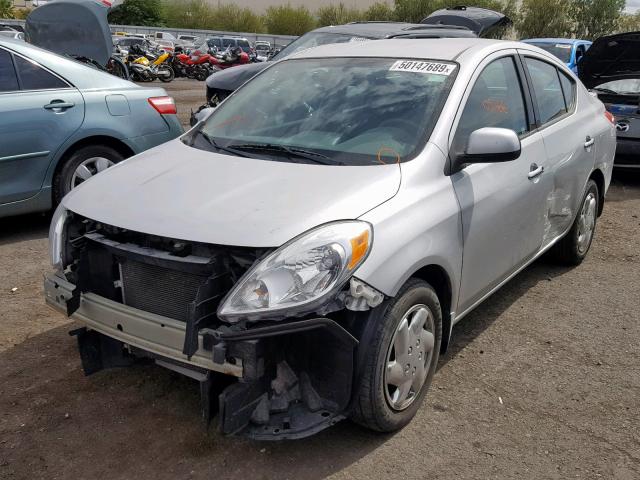 3N1CN7AP3EL874911 - 2014 NISSAN VERSA S GRAY photo 2