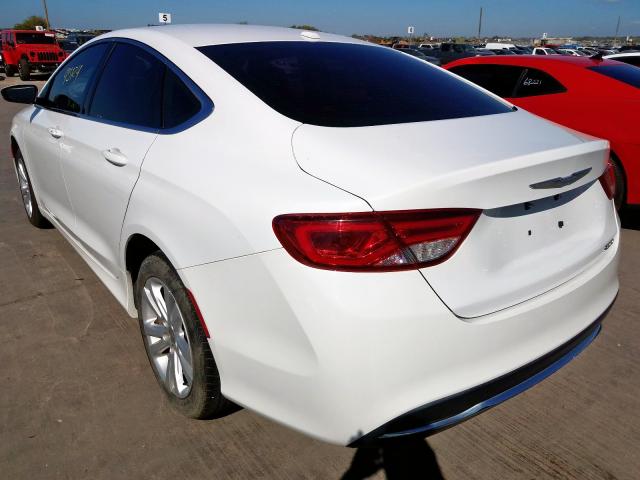 1C3CCCAB5GN100022 - 2016 CHRYSLER 200 LIMITE WHITE photo 3