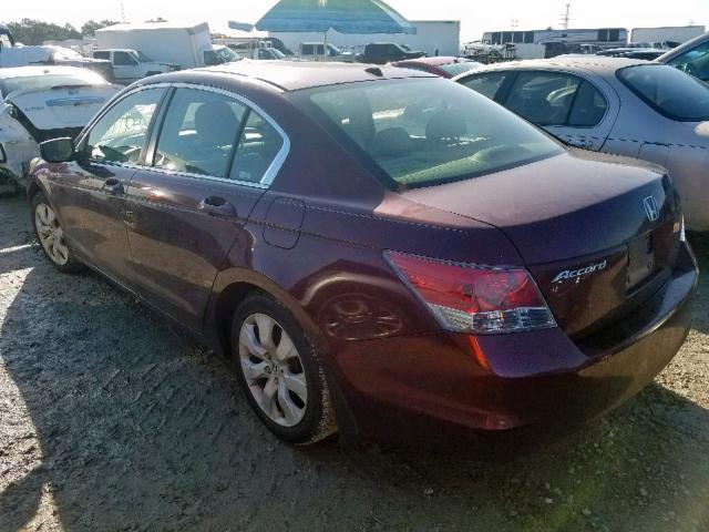 JHMCP26878C027058 - 2008 HONDA ACCORD EXL BURGUNDY photo 3