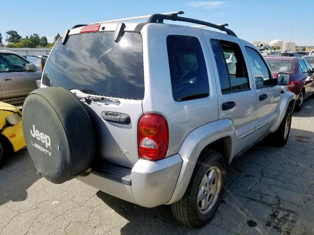 1J8GL58K23W508005 - 2003 JEEP LIBERTY LI SILVER photo 4