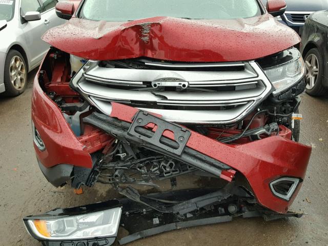 2FMTK4J82FBB64999 - 2015 FORD EDGE SEL RED photo 7