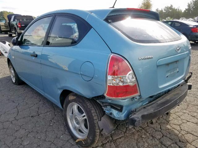 KMHCM36C49U107526 - 2009 HYUNDAI ACCENT GS BLUE photo 3