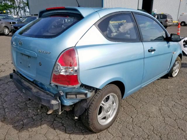 KMHCM36C49U107526 - 2009 HYUNDAI ACCENT GS BLUE photo 4