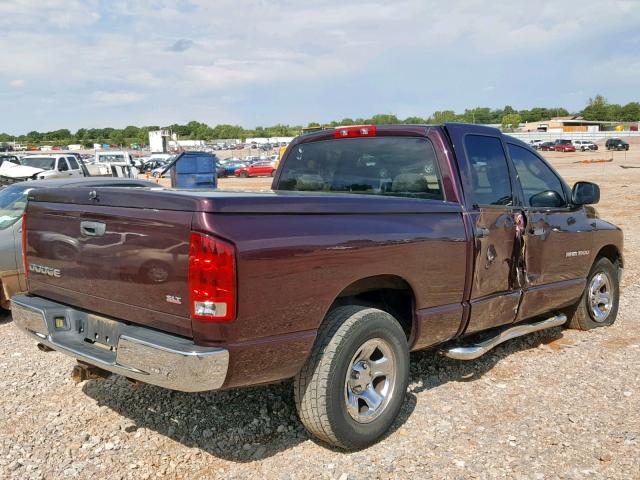 1D7HA18NX4S778201 - 2004 DODGE RAM 1500 S BURGUNDY photo 4