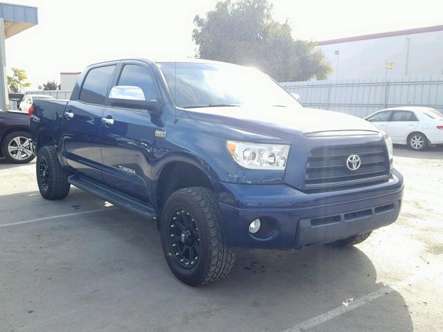 5TFDV58108X081436 - 2008 TOYOTA TUNDRA CRE BLUE photo 1