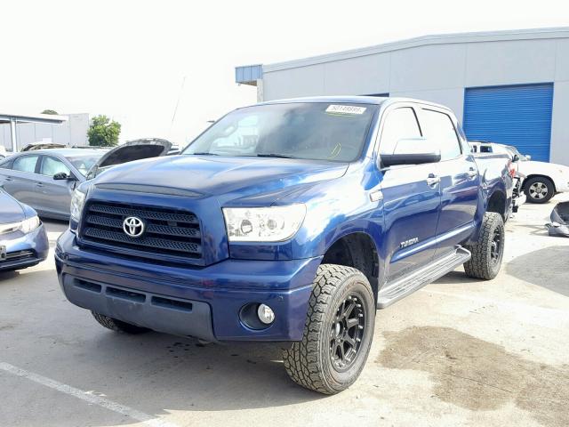 5TFDV58108X081436 - 2008 TOYOTA TUNDRA CRE BLUE photo 2