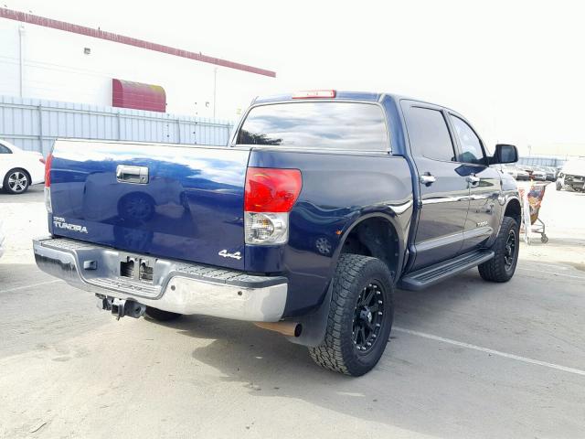 5TFDV58108X081436 - 2008 TOYOTA TUNDRA CRE BLUE photo 4