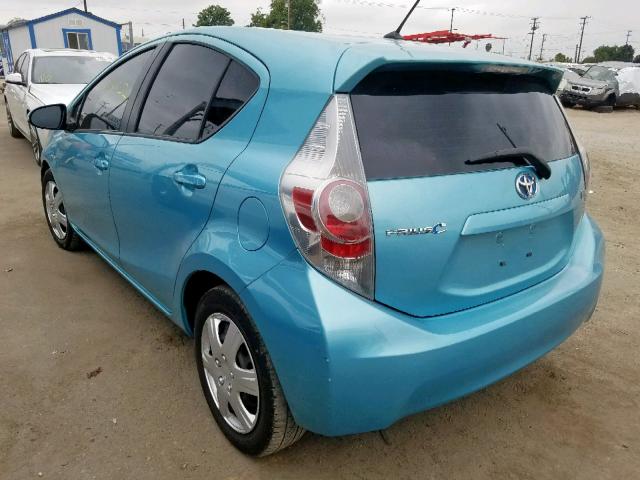 JTDKDTB35D1052407 - 2013 TOYOTA PRIUS C TURQUOISE photo 3