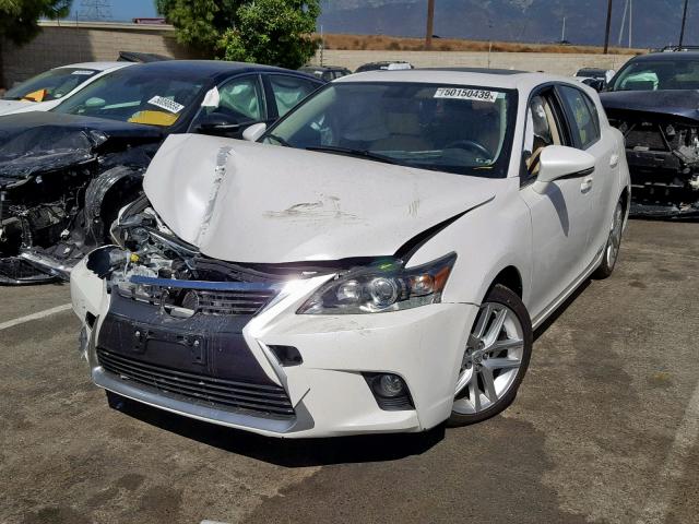 JTHKD5BHXF2223042 - 2015 LEXUS CT 200 WHITE photo 2