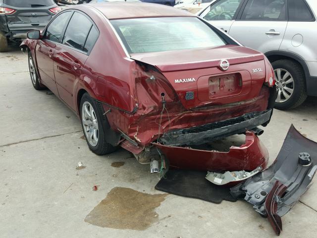 1N4BA41E24C885206 - 2004 NISSAN MAXIMA SE RED photo 3