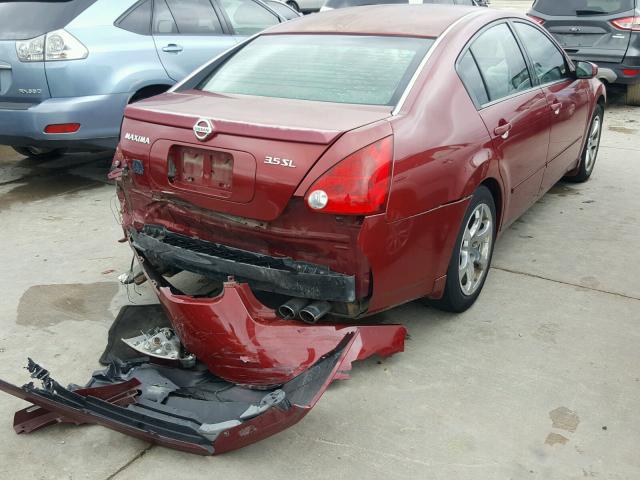 1N4BA41E24C885206 - 2004 NISSAN MAXIMA SE RED photo 4