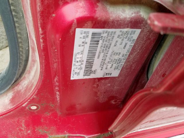 1FMPU18L11LB53084 - 2001 FORD EXPEDITION RED photo 10