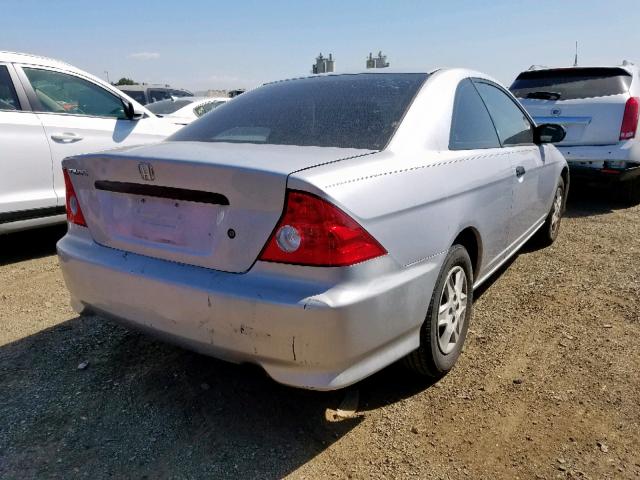 1HGEM21164L026721 - 2004 HONDA CIVIC DX V SILVER photo 4