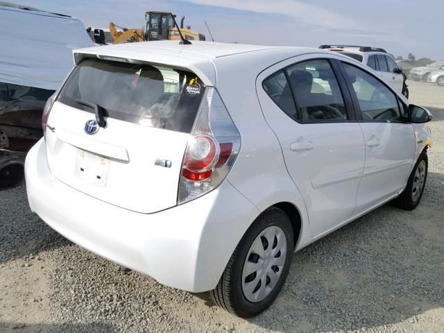 JTDKDTB32C1518843 - 2012 TOYOTA PRIUS C WHITE photo 4