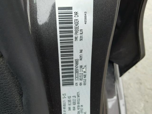 1C3CCCBB5FN740065 - 2015 CHRYSLER 200 S 灰色 照片 10