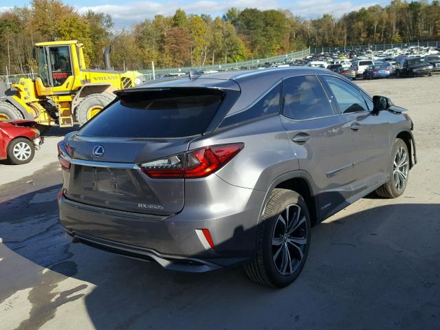 2T2BGMCA3HC014763 - 2017 LEXUS RX 450H GRAY photo 4