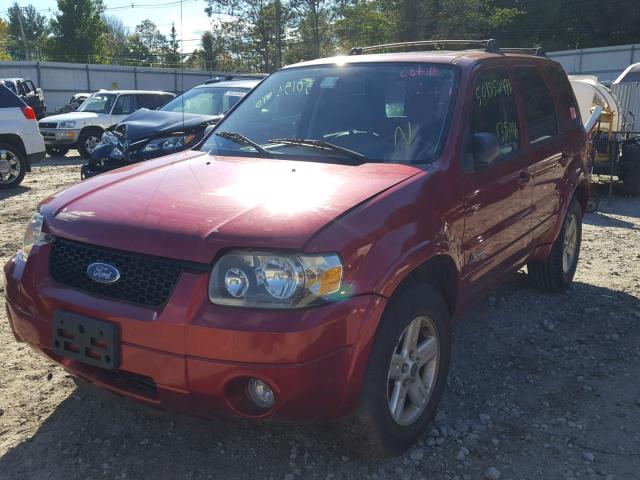 1FMCU96H76KC08985 - 2006 FORD ESCAPE HEV RED photo 2