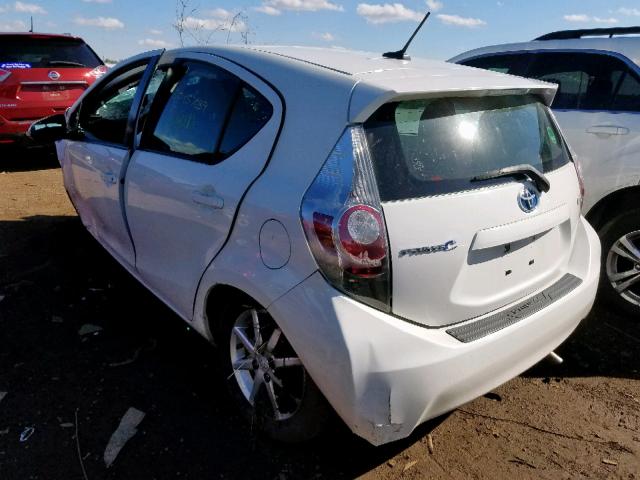 JTDKDTB31D1043641 - 2013 TOYOTA PRIUS C WHITE photo 3