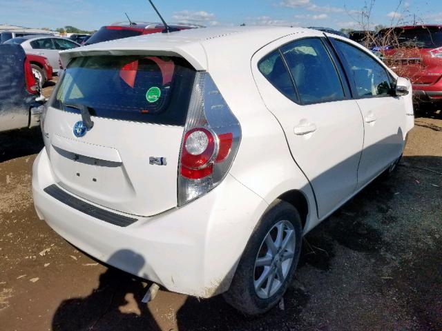 JTDKDTB31D1043641 - 2013 TOYOTA PRIUS C WHITE photo 4