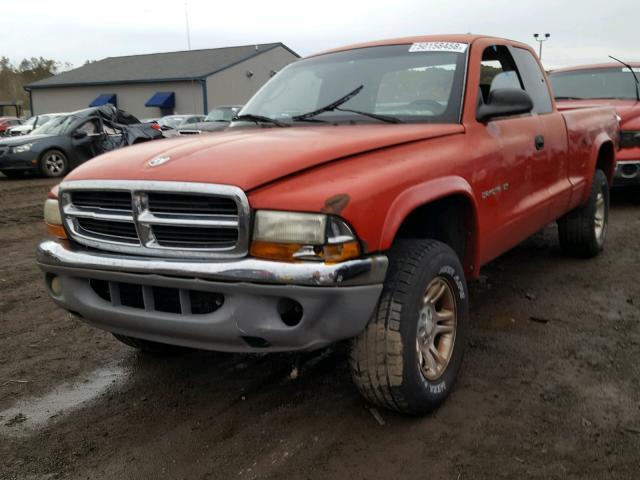 1B7GG22N51S308351 - 2001 DODGE DAKOTA RED photo 2