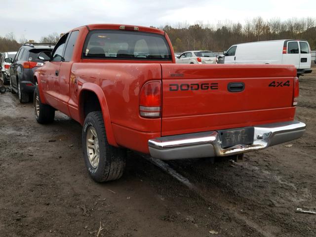 1B7GG22N51S308351 - 2001 DODGE DAKOTA RED photo 3